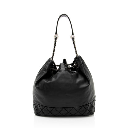 Chanel Lambskin CC Drawstring Bucket Bag