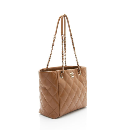 Chanel Lambskin CC Small Shopping Tote