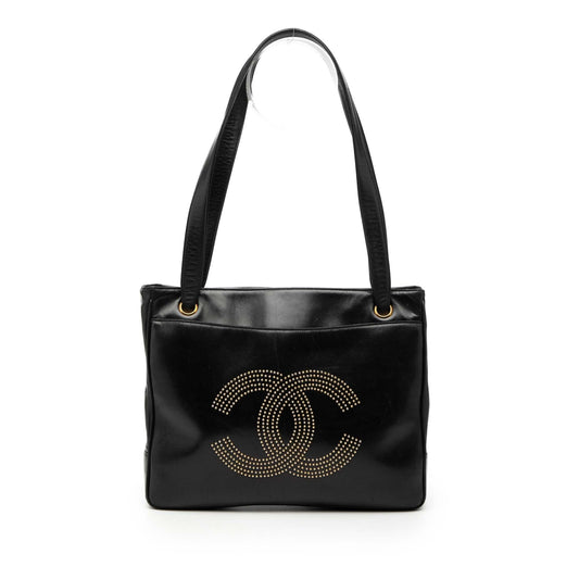 Chanel Lambskin CC Studded Logo Tote