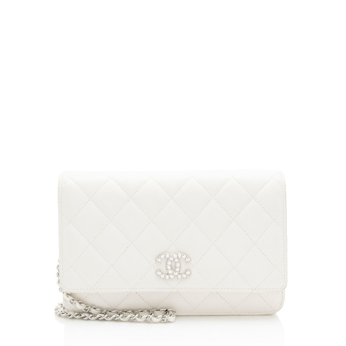 Chanel Lambskin Crystal CC Wallet on Chain