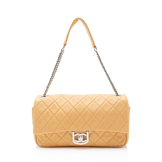 Chanel Lambskin Icons Secret Label Jumbo Flap Bag