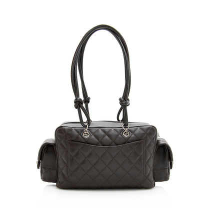 Chanel Lambskin Ligne Cambon Mini Reporter Satchel (SHF-19510)