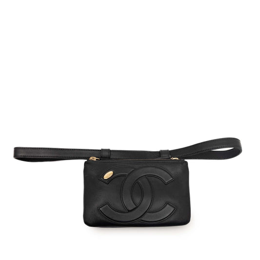 Chanel Lambskin Mania Double Zip Belt Bag