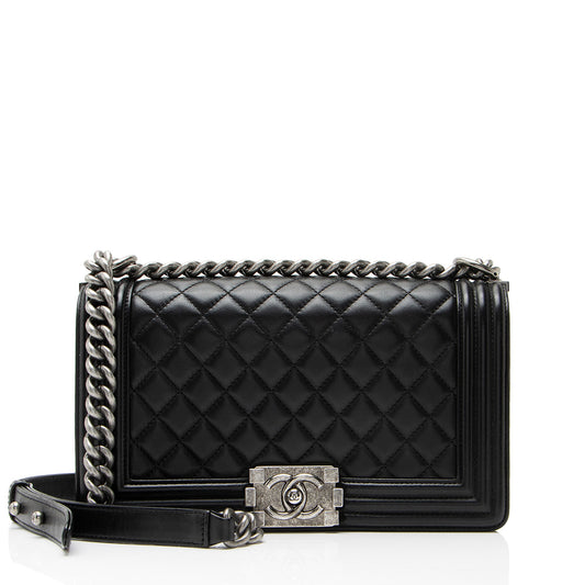Chanel Lambskin Old Medium Boy Bag