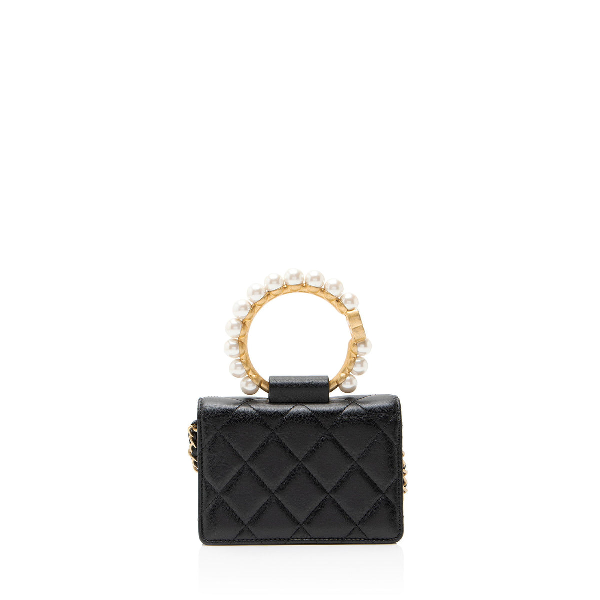 Chanel Lambskin Pearl Crown Clutch with Chain