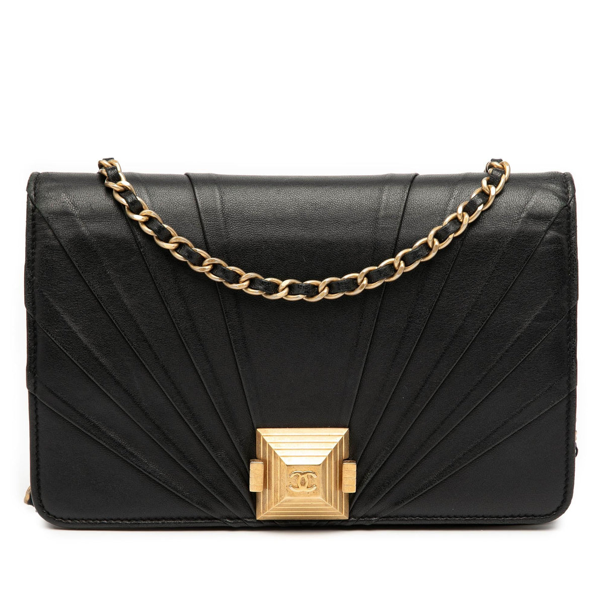 Chanel Lambskin Pyramid Wallet On Chain