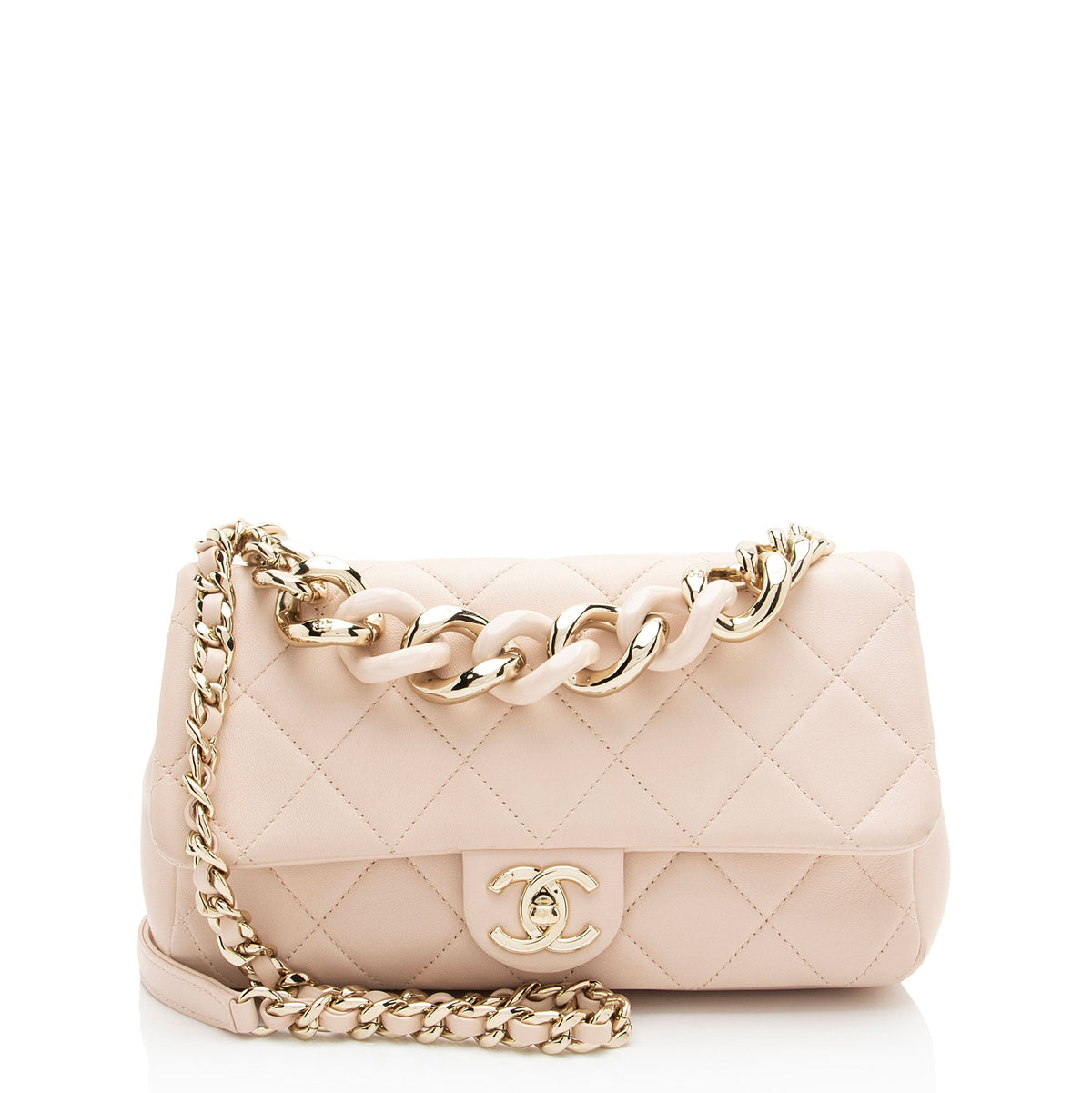 Chanel Lambskin Resin Elegant Chain Flap Bag