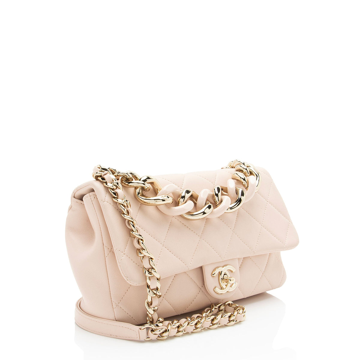 Chanel Lambskin Resin Elegant Chain Flap Bag