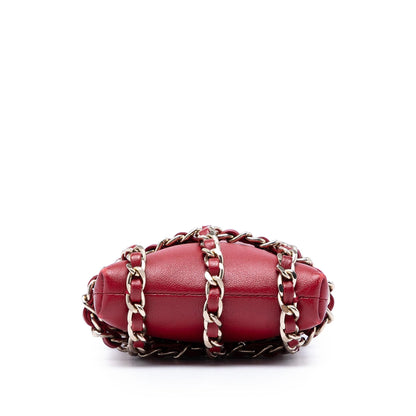 Chanel Lambskin Tech Me Out Clutch With Chain