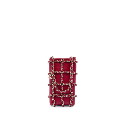Chanel Lambskin Tech Me Out Clutch With Chain