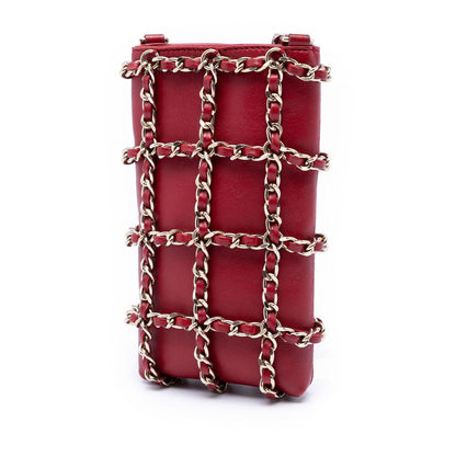 Chanel Lambskin Tech Me Out Clutch With Chain