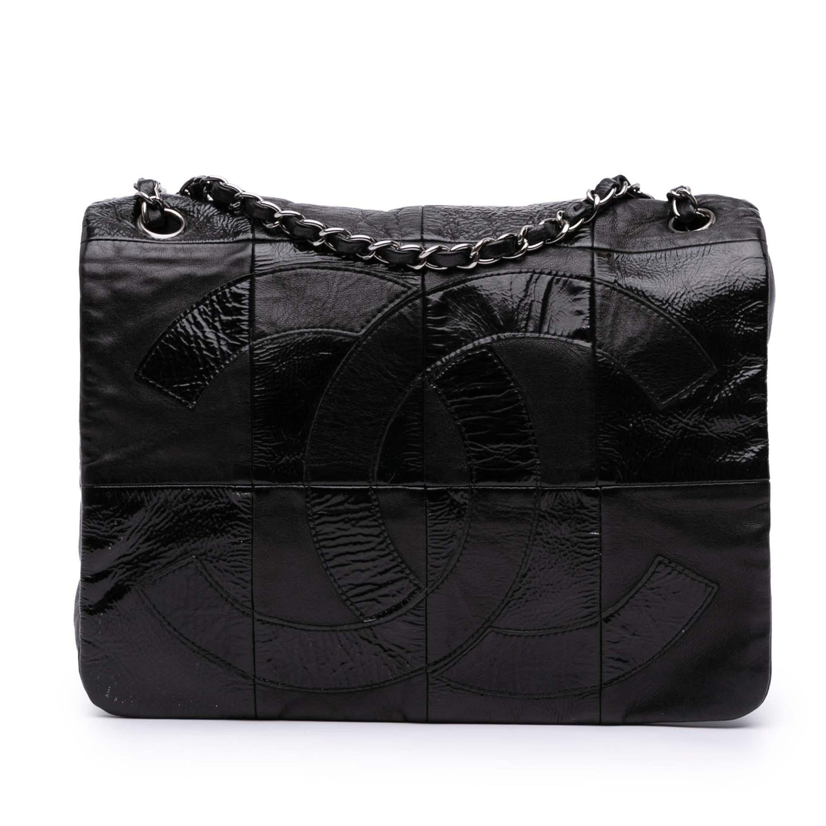 Chanel Lambskin and Patent Patchwork Brooklyn Flap