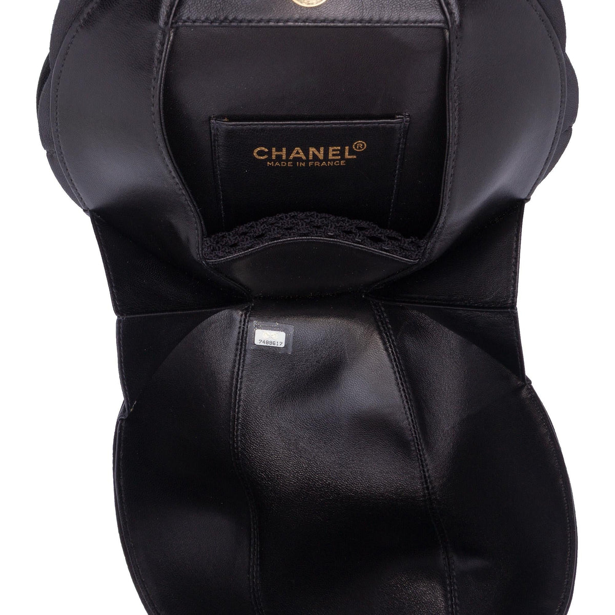 Chanel Lambskin and Satin Camellia Flower Evening Bag