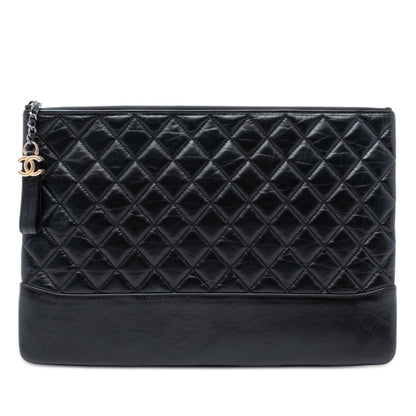 Chanel Large Aged Calfskin Gabrielle O Case Clutch