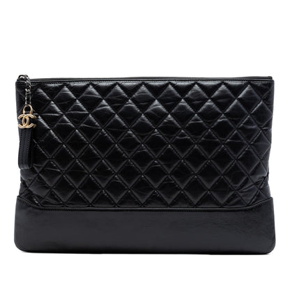 Chanel Large Aged Calfskin Gabrielle O Case Clutch