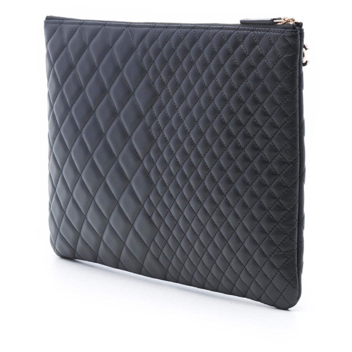 Chanel Large Bi Quilted Lambskin O Case Clutch