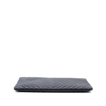 Chanel Large CC Chevron Iridescent Caviar O Case Clutch