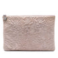 Chanel Large CC Embossed Metallic Lambskin Camellia O Case Clutch