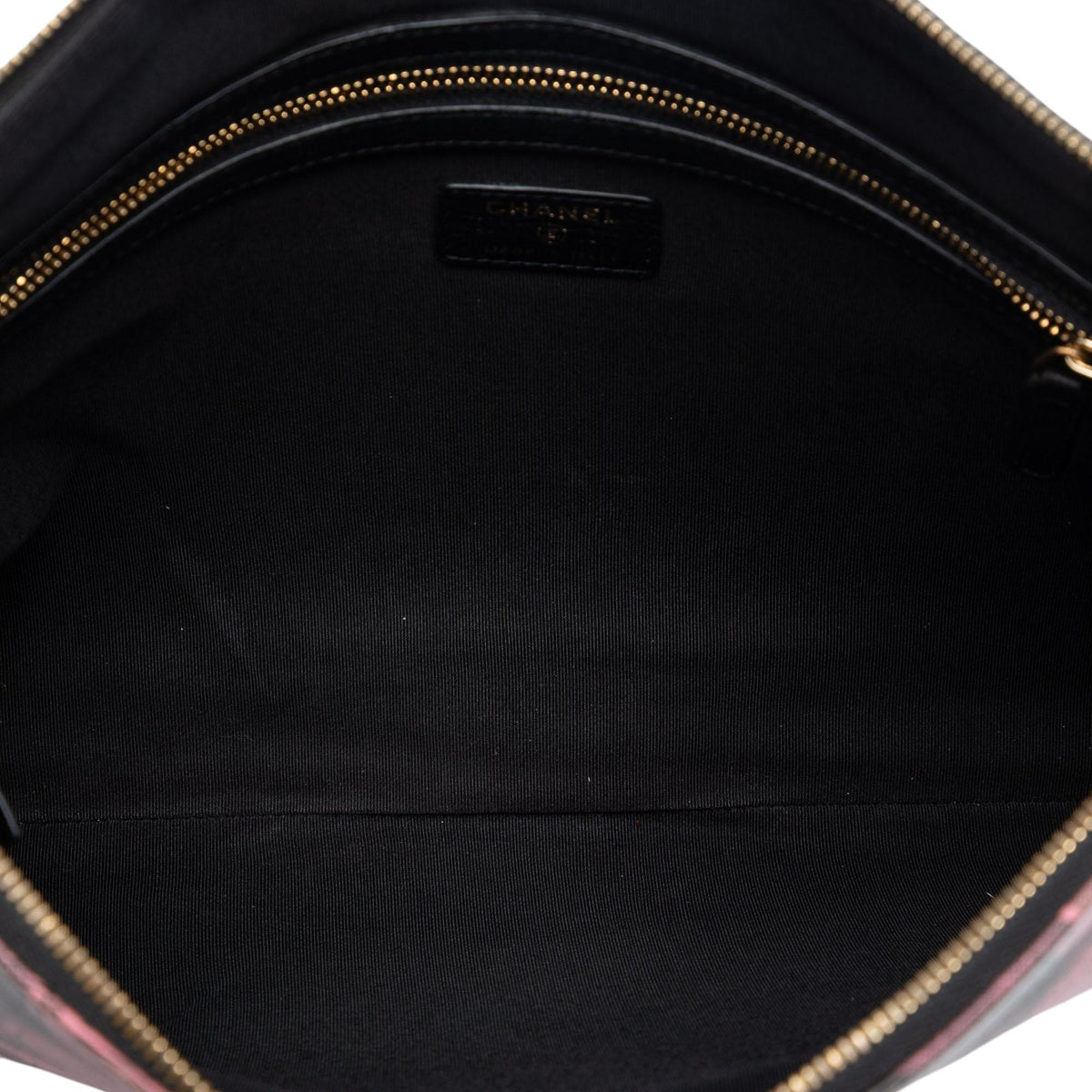 Chanel Large CC Quilted Calfskin Camellia Printed O Case Clutch
