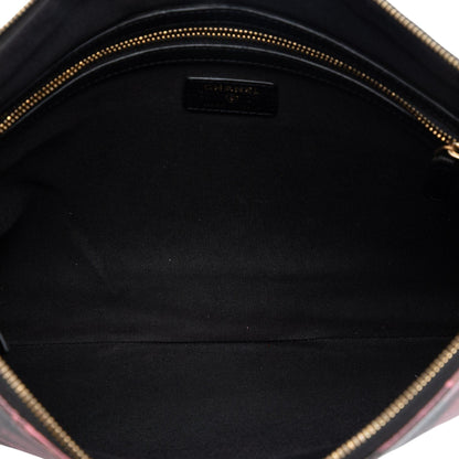Chanel Large CC Quilted Calfskin Camellia Printed O Case Clutch