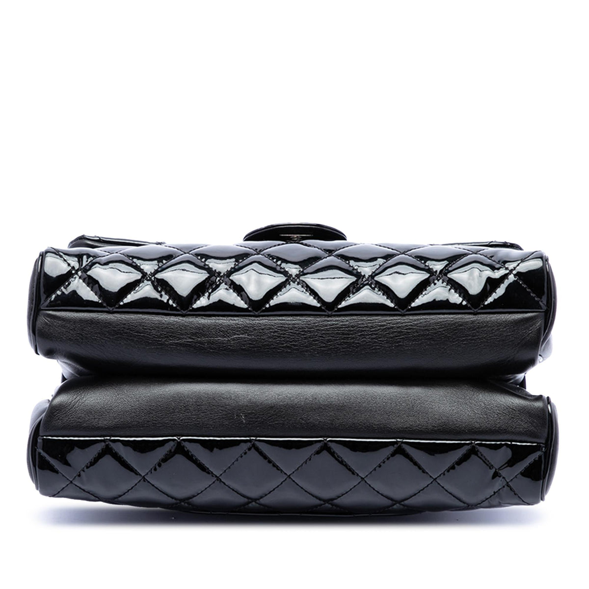 Chanel Large CC Quilted Patent Double Compartment Flap