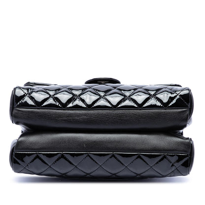 Chanel Large CC Quilted Patent Double Compartment Flap