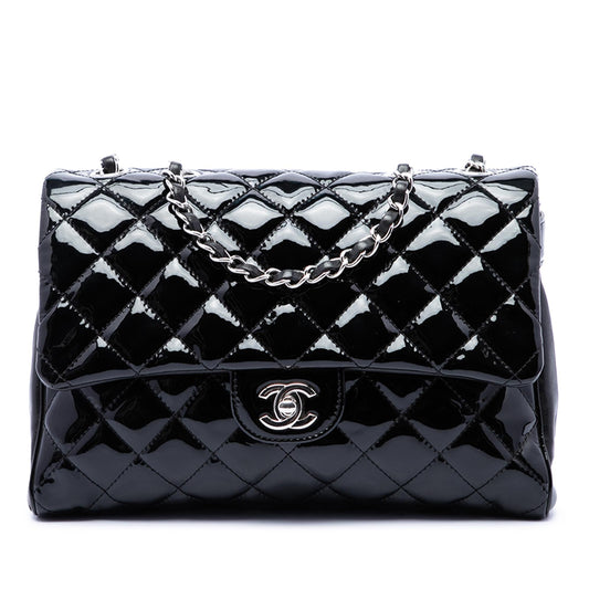 Chanel Large CC Quilted Patent Double Compartment Flap