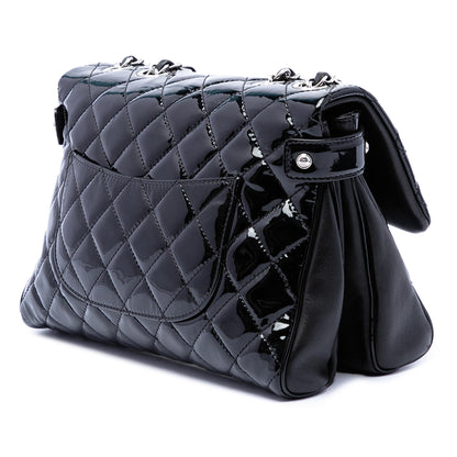 Chanel Large CC Quilted Patent Double Compartment Flap