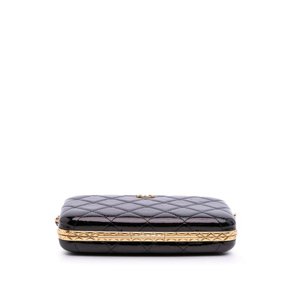 Chanel Large Glazed Goatskin Box With Chain