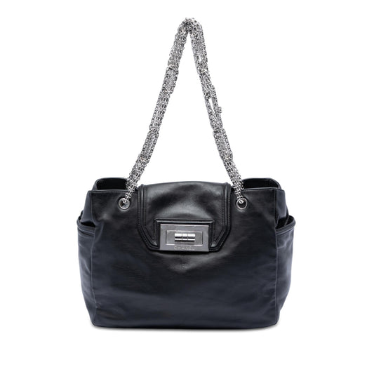 Chanel Large Lambskin Mademoiselle Lock Jewelry Chain Tote