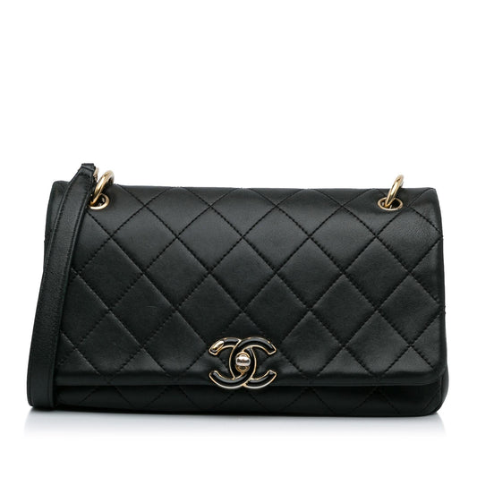Chanel Large Lambskin Twist Chain Enamel CC Flap