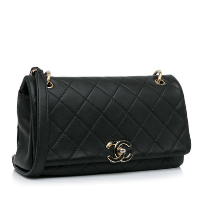 Chanel Large Lambskin Twist Chain Enamel CC Flap