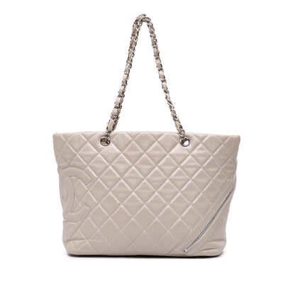 Chanel Large Quilted Aged Calfskin Cotton Club Tote