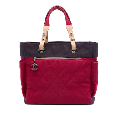 Chanel Large Quilted Canvas Paris Biarritz Tote
