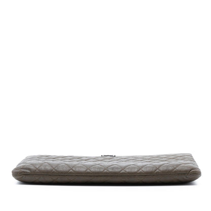 Chanel Large Quilted Caviar Boy O Case Clutch