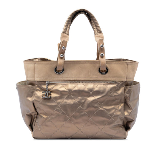 Chanel Large Quilted Coated Canvas Paris Biarritz Tote