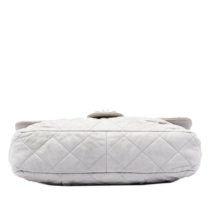 Chanel Large Quilted Iridescent Calfskin Coco Pleats Flap