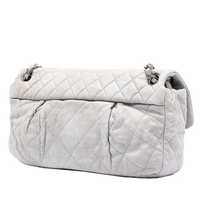 Chanel Large Quilted Iridescent Calfskin Coco Pleats Flap
