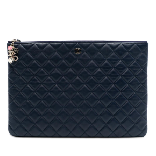 Chanel Large Quilted Lambskin Casino Charms O Case Clutch
