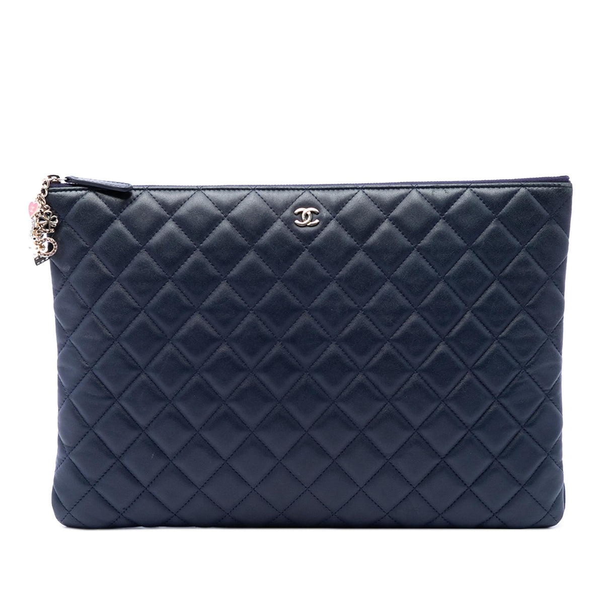 Chanel Large Quilted Lambskin Casino Charms O Case Clutch