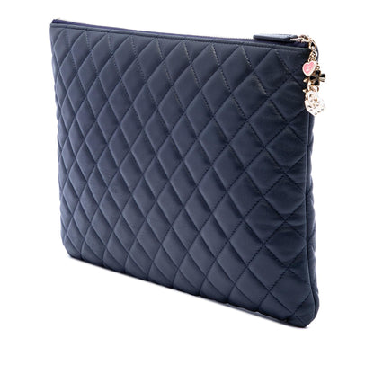 Chanel Large Quilted Lambskin Casino Charms O Case Clutch