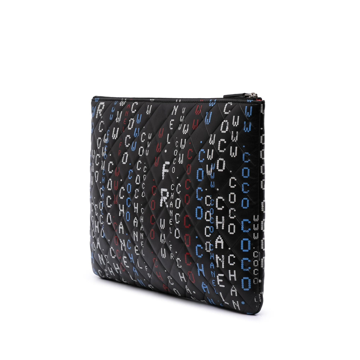 Chanel Large Quilted Lambskin Data Center O Case Clutch