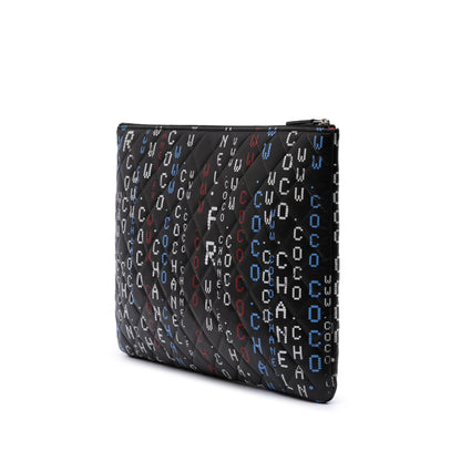 Chanel Large Quilted Lambskin Data Center O Case Clutch