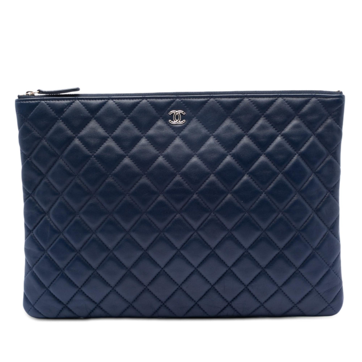 Chanel Large Quilted Lambskin O Case Clutch