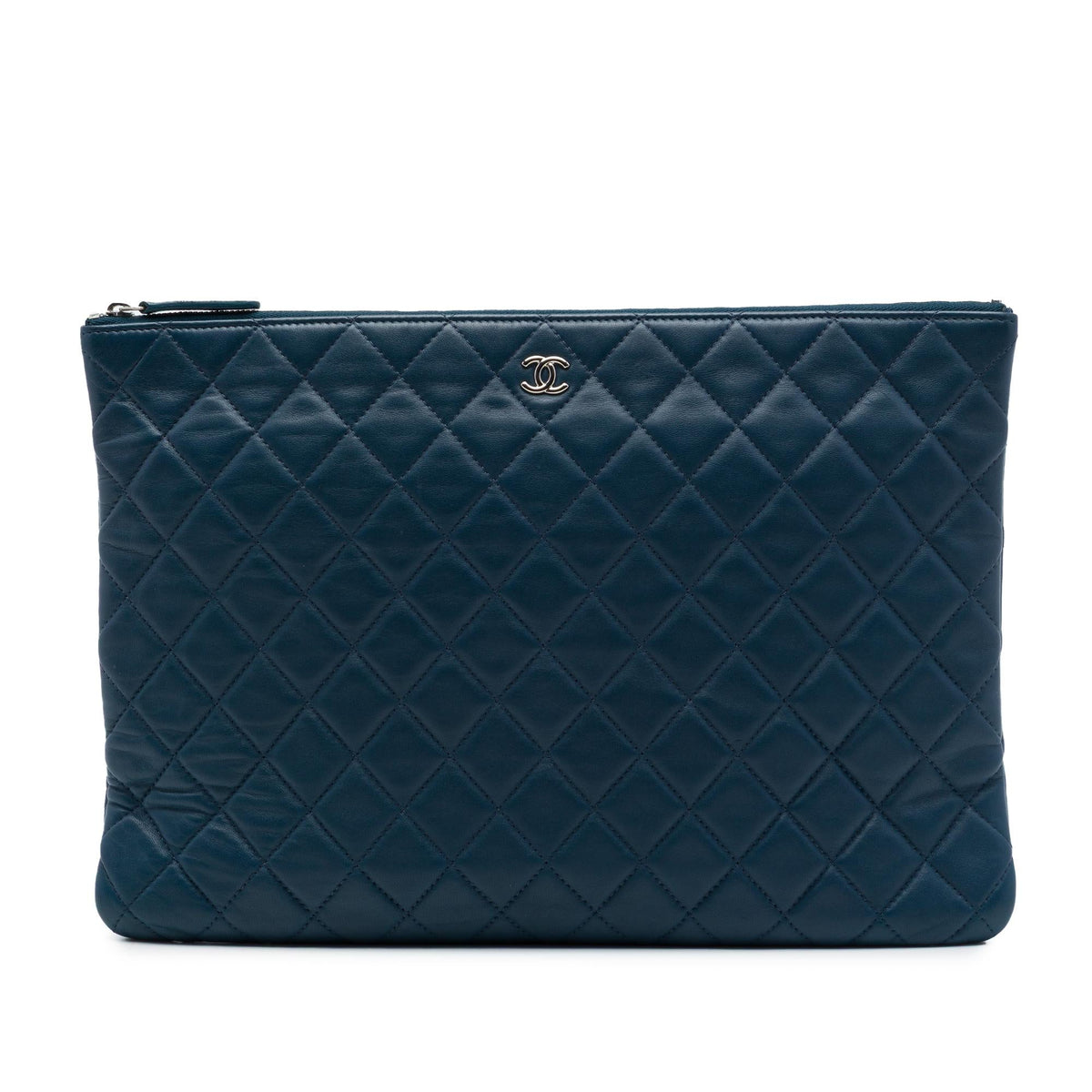 Chanel Large Quilted Lambskin O Case Clutch