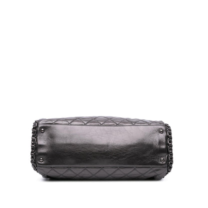 Chanel Large Quilted Metallic Calfskin Chain Me Hobo