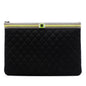 Chanel Large Quilted Nylon Fluo Boy O Case Clutch