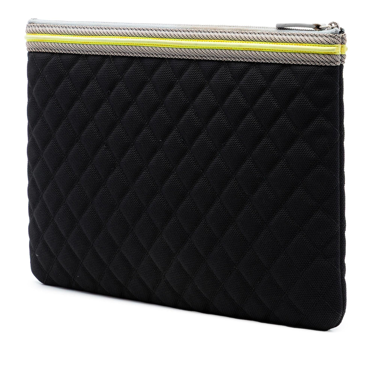 Chanel Large Quilted Nylon Fluo Boy O Case Clutch
