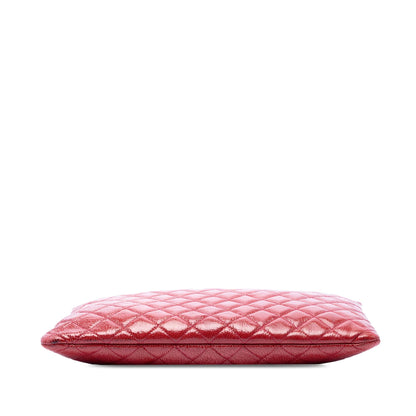 Chanel Large Quilted Patent O Case Clutch