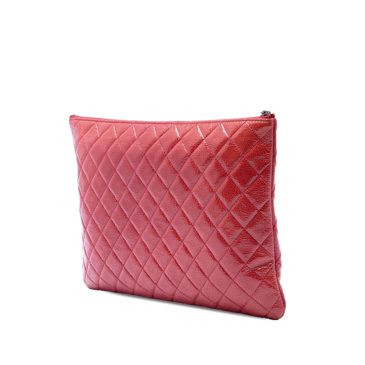 Chanel Large Quilted Patent O Case Clutch